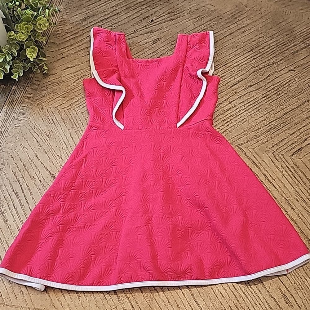 Janie and Jack Pink Textured Ruffle-Trim Dress